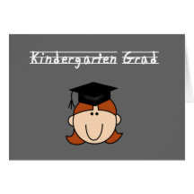 Kindergarten Graduate - Red Hair Girl Cards