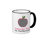 Kindergarten Teacher Mug - Houndstooth Apple