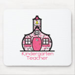Kindergarten Teacher Paint Splatter Schoolhouse Mousepad