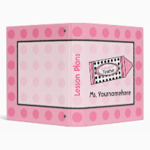 Kindergarten Teacher Polka Dot Crayon Binder