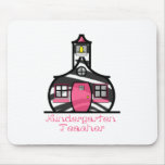 Kindergarten Teacher Zebra Print Schoolhouse Mouse Pad