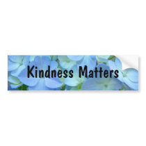 Kindness Matters bumper stickers Blue Floral