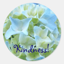 Kindness! stickers Blue White Hydrangea Flowers