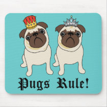 King and Queen Pug Mousepads - Customizable