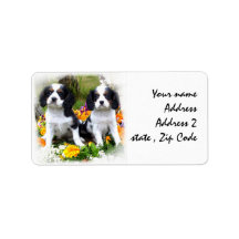 King Charles Spaniel puppies Address Label