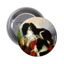 King Charles Spaniels - Dog Art - Richard Ansdell Pinback Button
