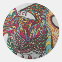 king chicken round stickers