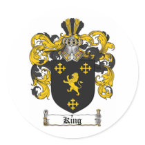 KING FAMILY CREST -  KING COAT OF ARMS STICKER