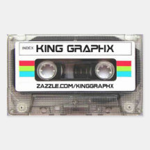 King Graphx Cassette Tape Rectangular Stickers