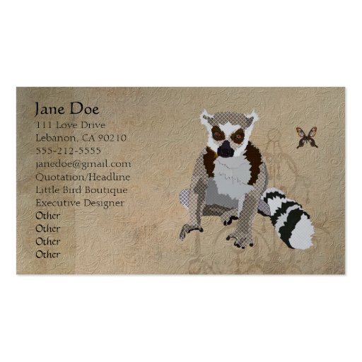 King Julian Bronze Elegant Business Cards