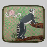 King Julian on a Limb Boho Pink/Green Damask  iPad ipad sleeves