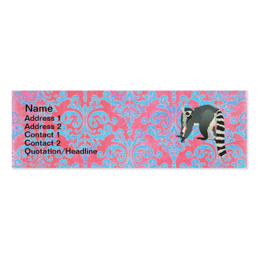 King Julian Pink & Blue Damask Business Cards