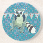 King Jullian Indigo Floral   Coaster