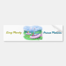 King Monty and Prince Marvin on their Hoversleds Bumper Sticker