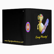 King Monty on Skate Board 3 Ring Binder