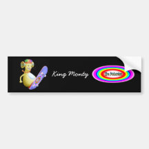 King Monty on Skate Board Bumper Stickers