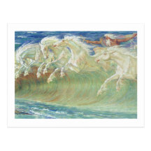 KING NEPTUNE'S HORSES RIDE THE WAVES POSTCARDS