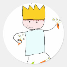 King Of Carrot Flowers Round Sticker