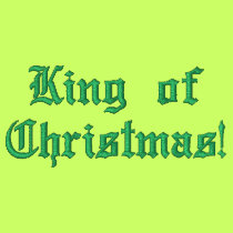 King of Christmas! Embroidered Basic Zip Hoodie embroidered shirts