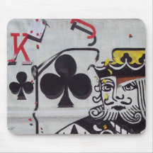 King of Clubs Falling Apart Mouse Pad