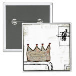 King of crowns modern art button
