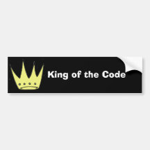 King of the Code bumper sticker