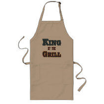 King of the Grill BBQ Cooking Slogan Apron aprons