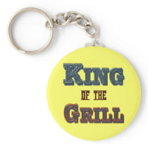 King of the Grill BBQ Cooking Slogan Key Chain