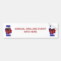 King of the Grill Cookouts Picnics Bumper Sticker