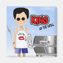 King of the Grill Fridge Magnets