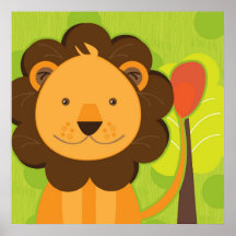 King of the Jungle Nursery Wall Origianal Art Prin Print