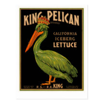 King Pelican Brand Lettuce Post Card