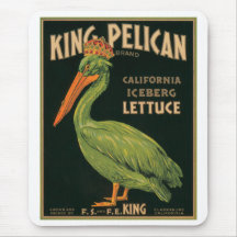 King Pelican Fruit Crate Label Mouse Mat