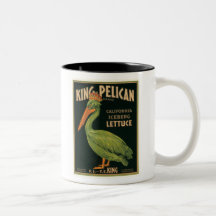 King Pelican Lettuce Vintage Crate Label Coffee Mugs