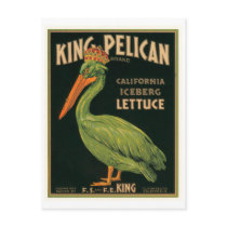 King Pelican Lettuce Vintage Crate Label
