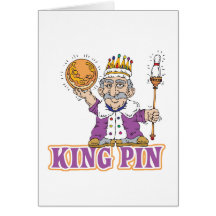 king pin bowling humour design cards