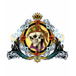 King Skull Pirate with Hearts by Al Rio t-shirts