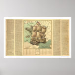 Kingdom of France as a Sailing Ship 1796 Print