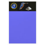 KINGFISHER  MONOGRAM , Blue Sapphire, Black stationery
