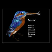 KINGFISHER  MONOGRAM , Electric Blue, Black business cards