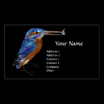 KINGFISHER  MONOGRAM , Electric Blue, Black business cards