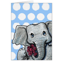 KiniArt Elephant Greeting Card