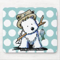 KiniArt Fishing Westie Mousepad