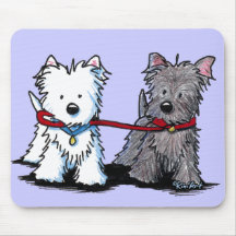 KiniArt Terrier Walking Buddies Mousepads