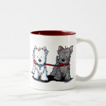 KiniArt Terrier Walking Buddies Mugs