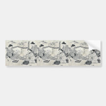 Kinko and Echizen by omori, Yoshikiyo Ukiyoe Bumper Stickers