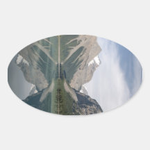 Kinney Lake and Mount Whitehorn near Mount Robson Oval Stickers