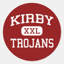 Kirby - Trojans - High School - Kirby Arkansas Round Stickers