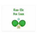 Kiss for Luck Ping Pong Postcard