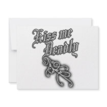 KISS ME DEADLY gothic art for sexy goth girls Custom Invites